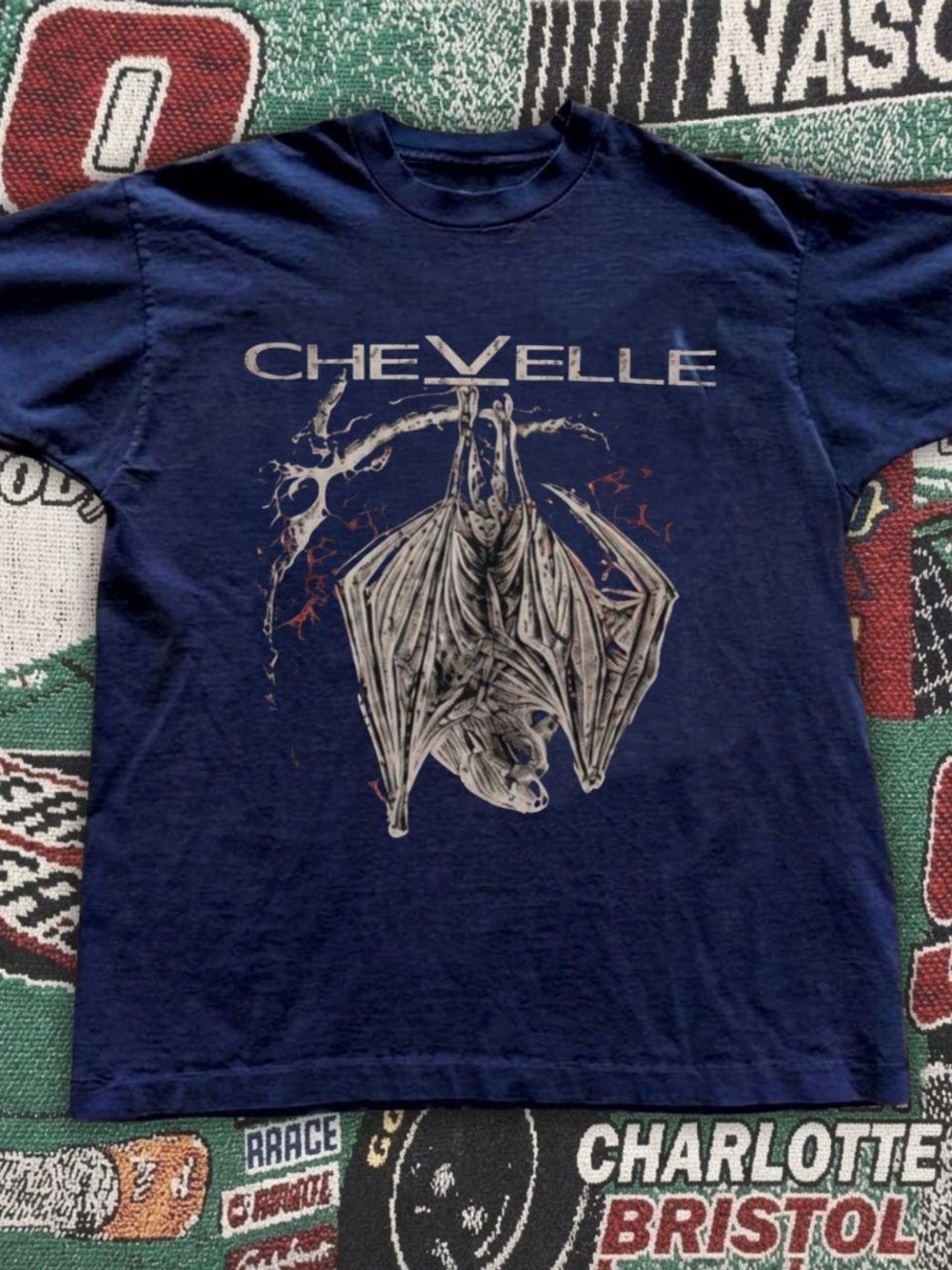 Gildan Navy Chevelle Band Tee with Hanging Bat Graphic